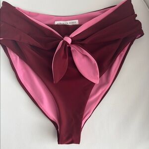 Veronica Beard Burgundy and Pink Bikini Bottom